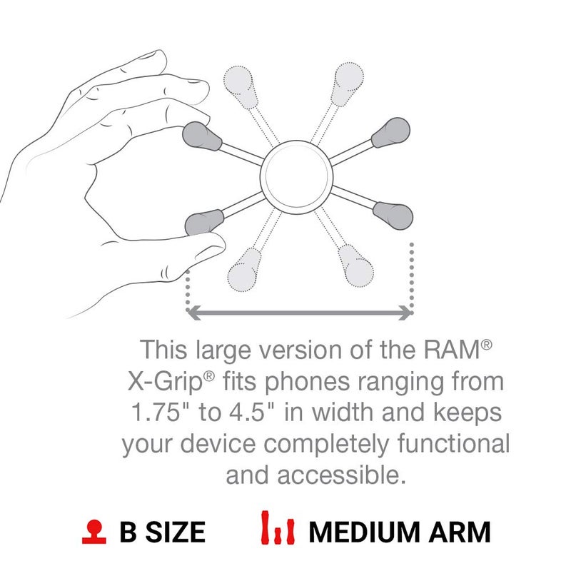 RAM Mounts X-Grip Large Phone Mount with Diamond Base RAM-B-102-UN10U with Medium Arm - Image 4
